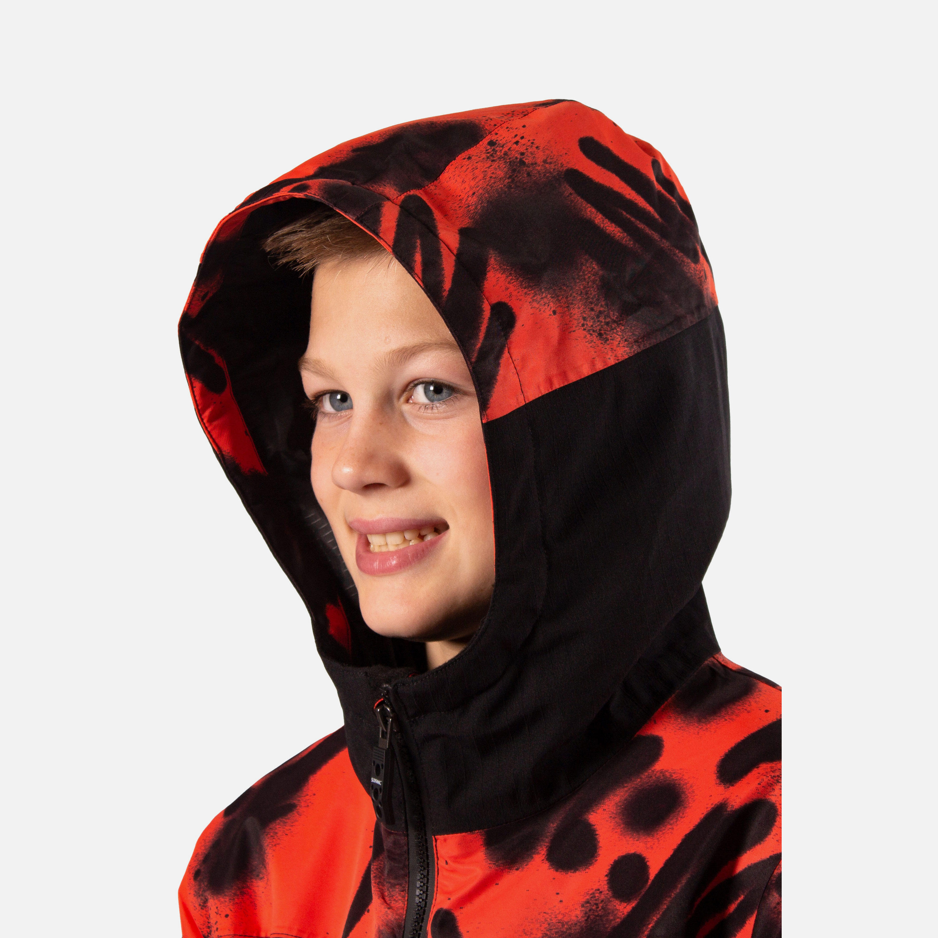 Misfit Vandal Print Boys Ski Jacket Orange 7/7