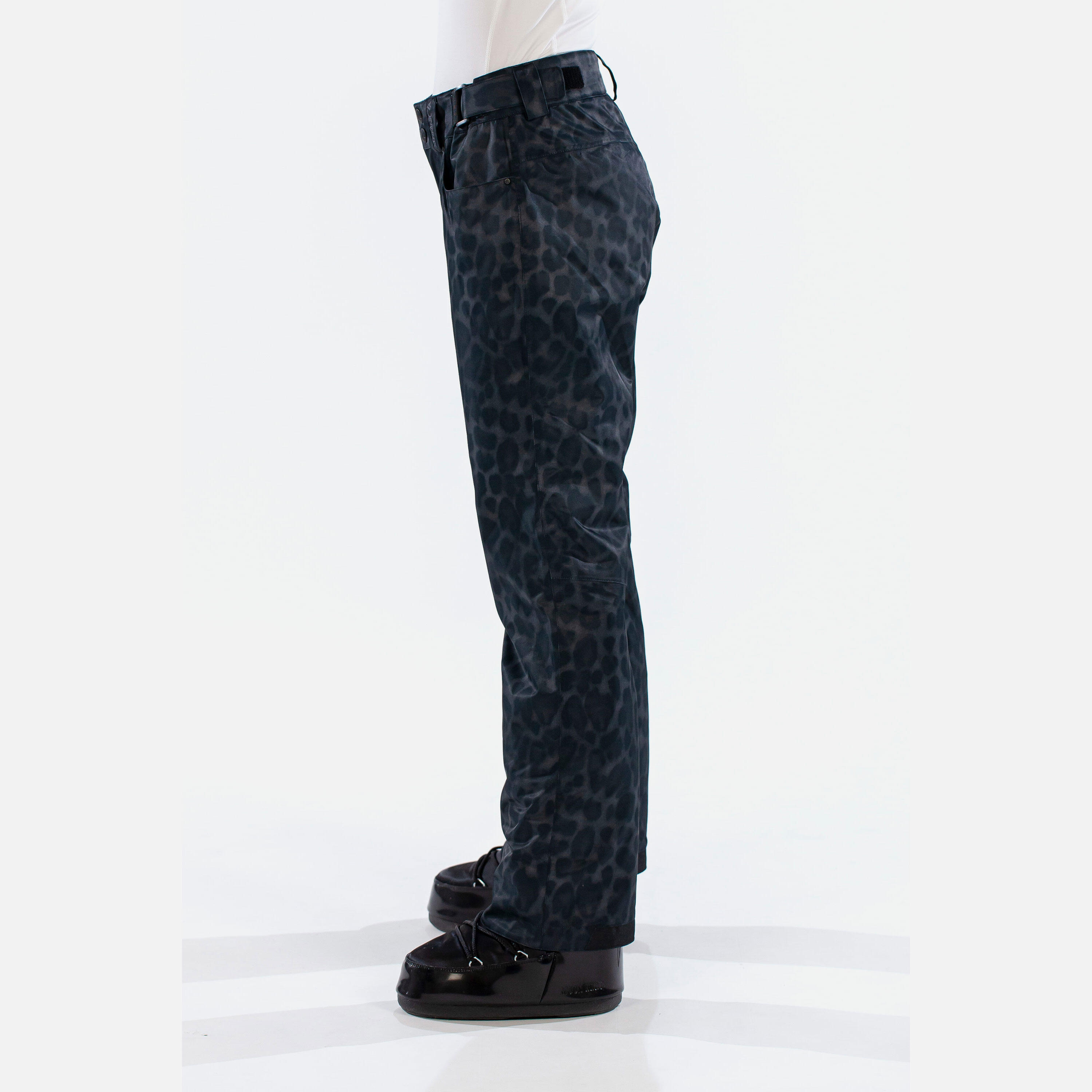 Spodnie Snowboardowe Damskie SURFANIC STX 10.000 Glow Jaguar Czarne Wodoodporne 3/7