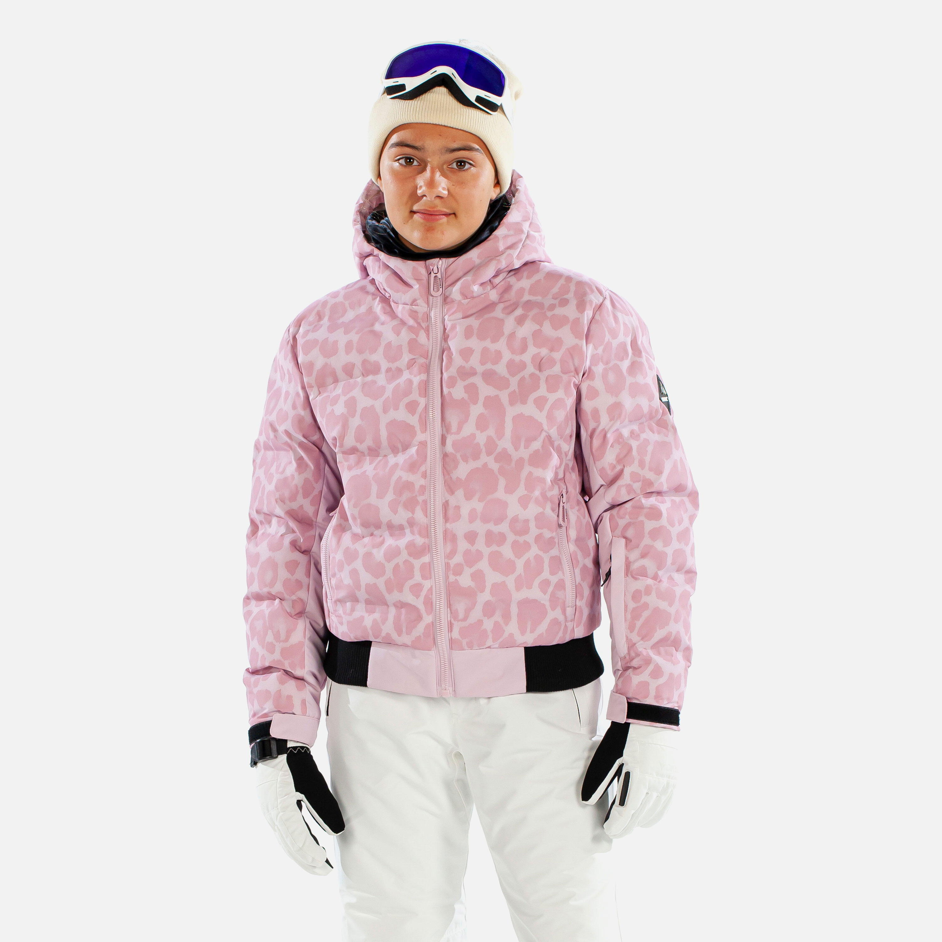 SURFANIC Venice Leopard Girls Ski Jacket Ice Lilac