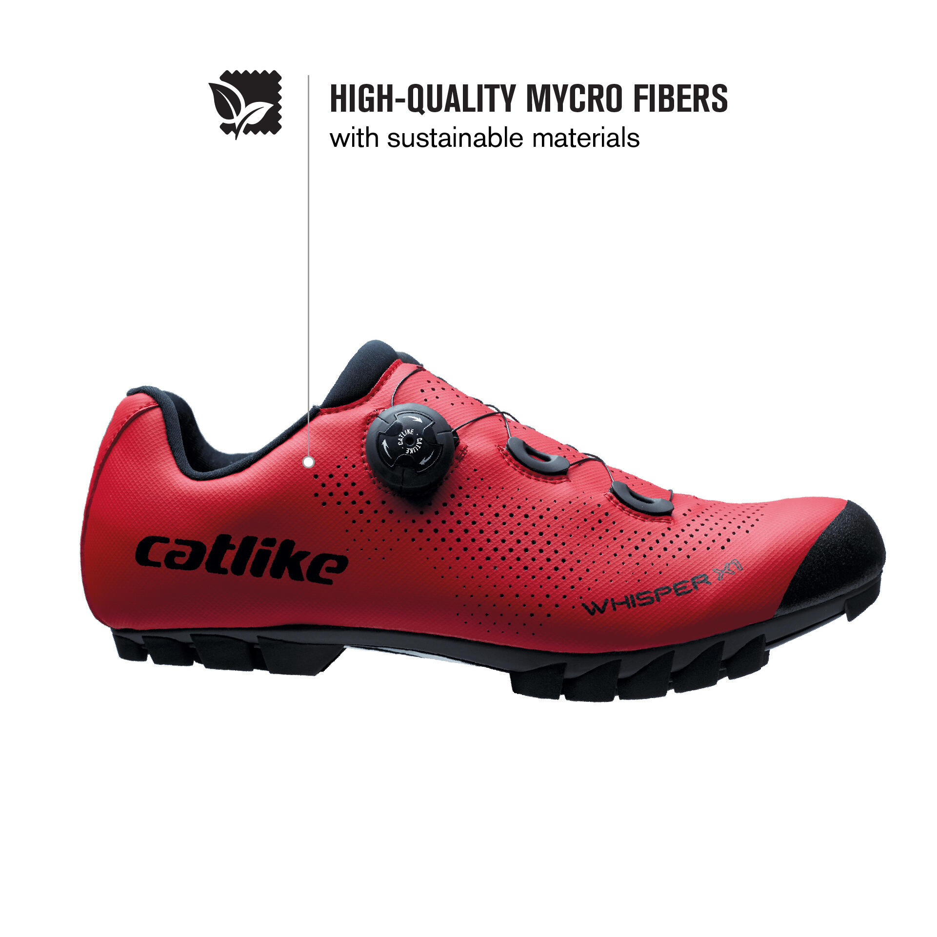 Catlike Whisper X1 MTB Fahrradschuhe Nylon Rot Matt 39 2/8