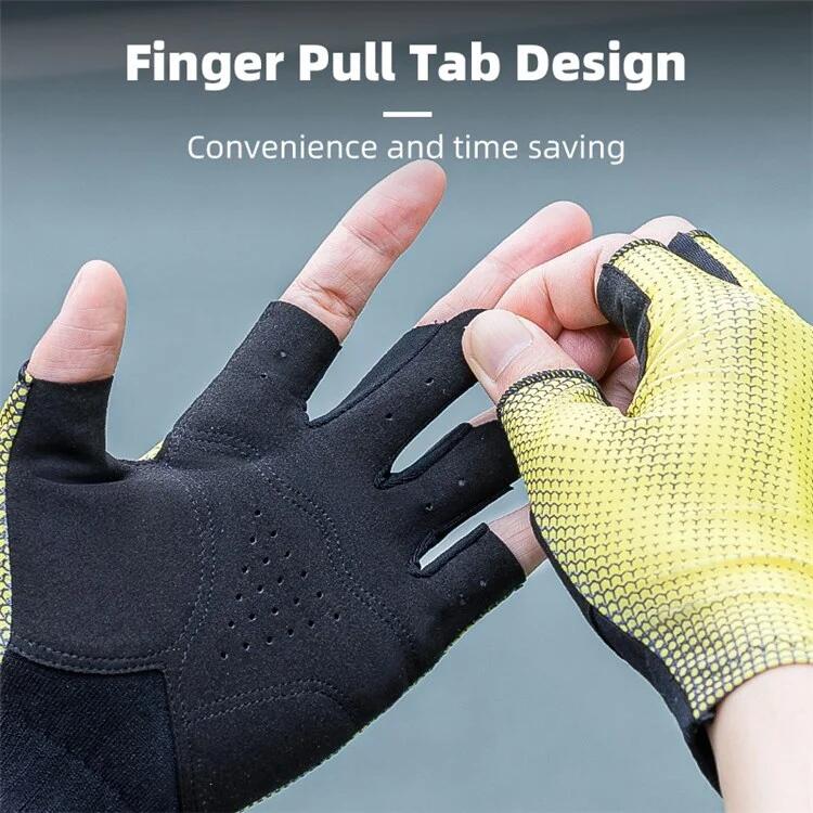Paire de gants de vélo demi-doigts unisexe antidérapants