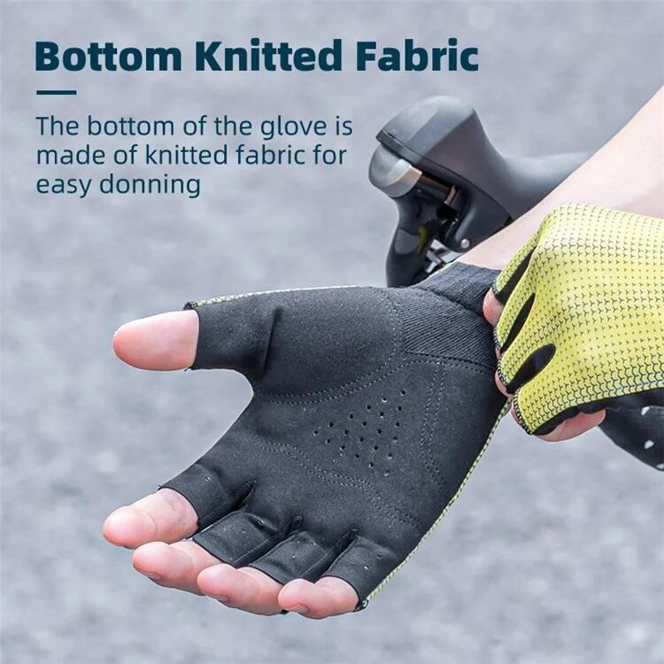 Paire de gants de vélo demi-doigts unisexe antidérapants