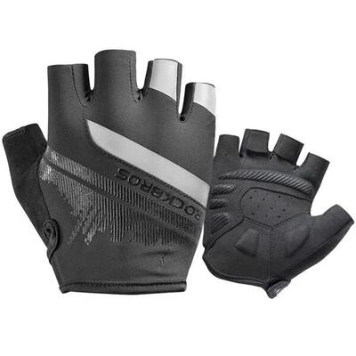 Paar fiets handschoenen met halve vingers en reflecterende strips