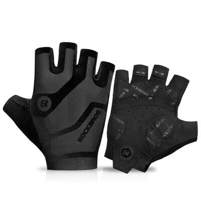 Paar unisex fiets handschoenen met halve vingers en antislip