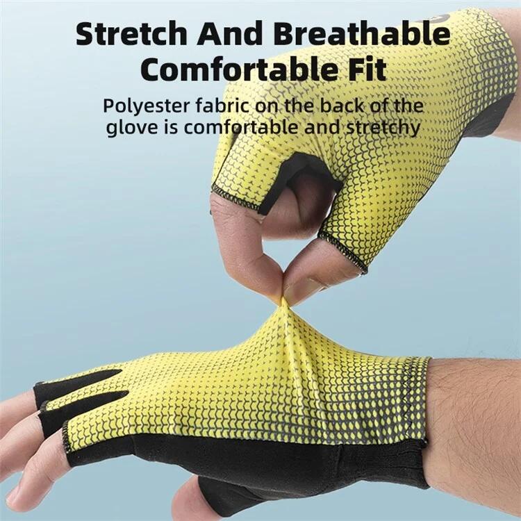 Paire de gants de vélo demi-doigts unisexe antidérapants