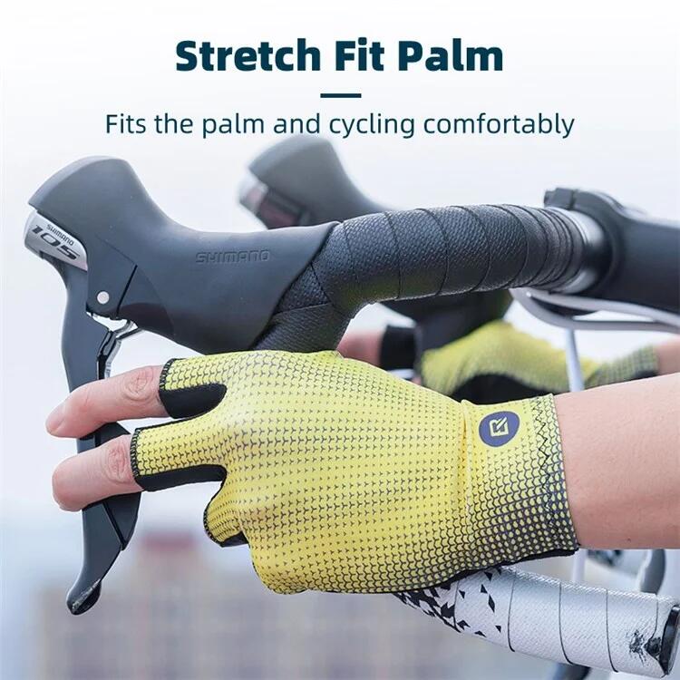 Paire de gants de vélo demi-doigts unisexe antidérapants