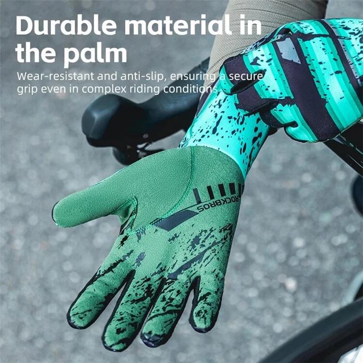 Paar warme, thermische Winter-Fahrradhandschuhe mit vollständigen Fingern 4/7