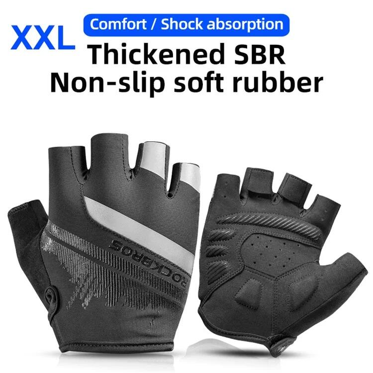 Paar Fahrradhandschuhe mit halben Fingern und reflektierenden Streifen 2/7