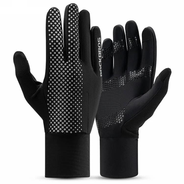 ROCKBROS Paar vollständige Finger Fahrradhandschuhe, atmungsaktiv und rutschfest