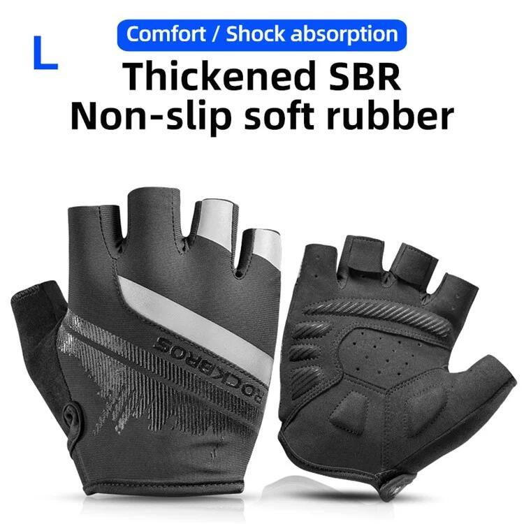 Paire de gants de vélo demi-doigts avec bandes réfléchissantes 2/7