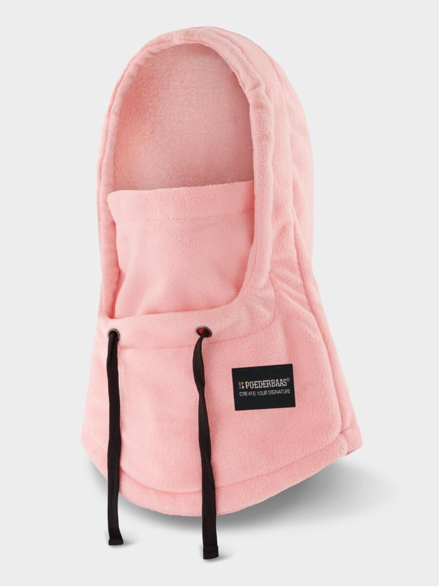 POEDERBAAS Sturmhaube aus Fleece in Rosa