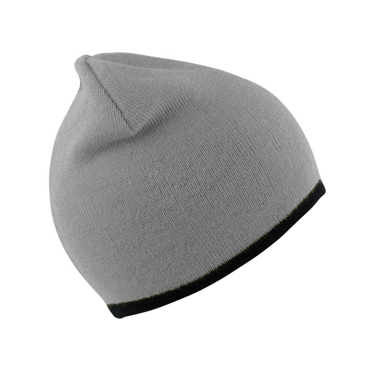 Chapéu de Feijão de Inverno Unisexo Reversible Fashion Fit (Cinza/Preto) 2/3