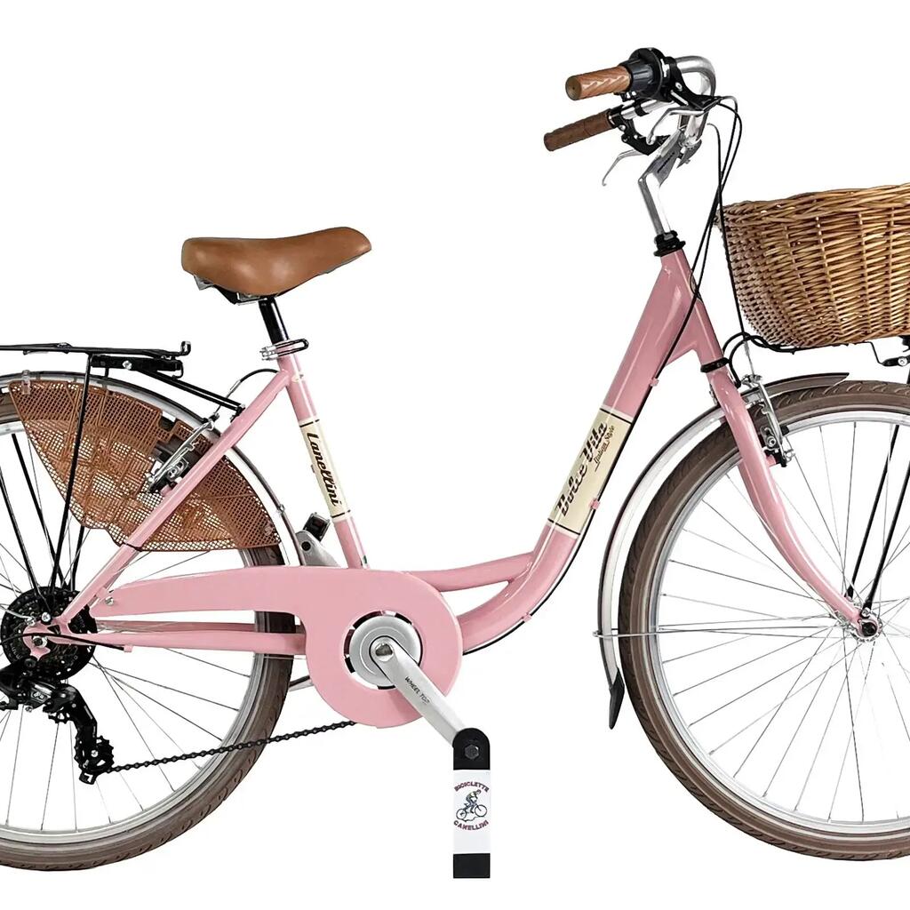 Women's city bike Dolce Vita by Canellini VENERE 26" with basket - Pink