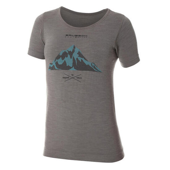 T-shirt da trekking donna Brubeck Outdoor Wool Pro SS12720A Women grigio L