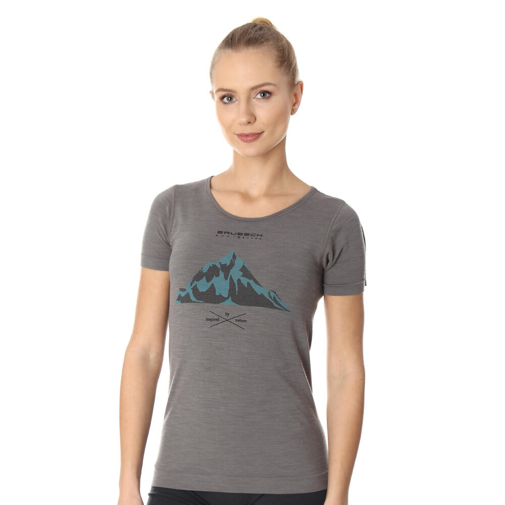 T-shirt da trekking donna Brubeck Outdoor Wool Pro SS12720A Women grigio M 2/4