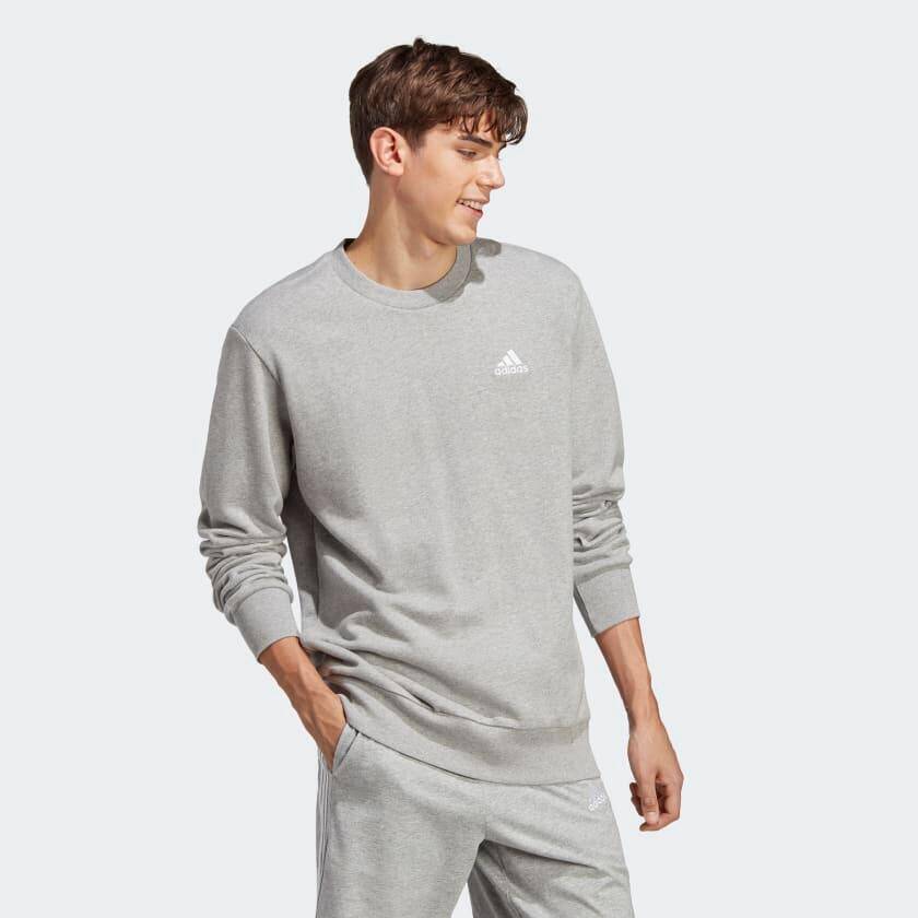 Adidas M SL FT SWT Men Sports Sweatshirts Grey -  3
