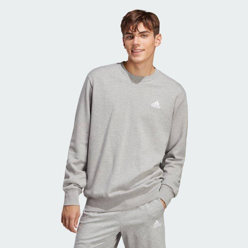 Adidas M SL FT SWT Men Sports Sweatshirts Grey -  1
