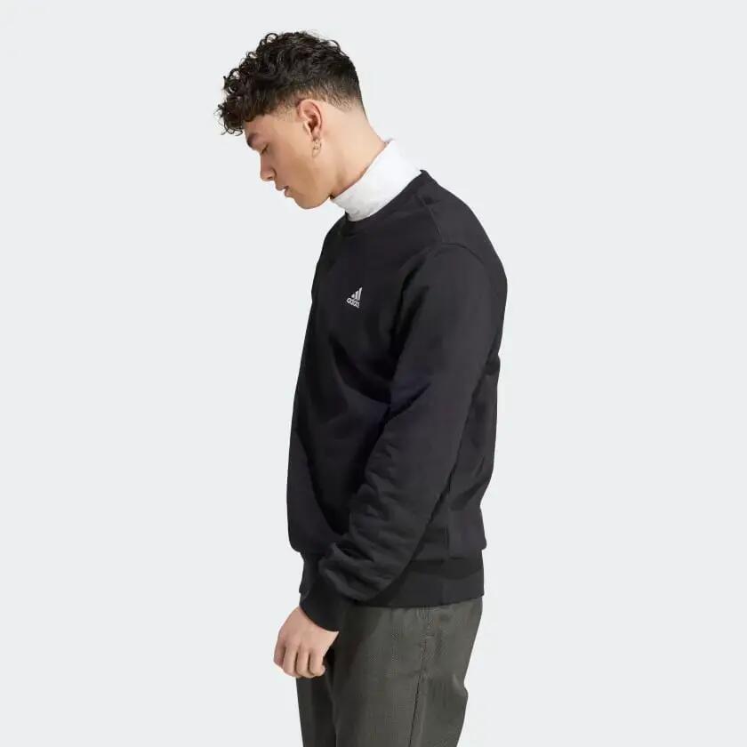 Adidas M SL FT SWT Men Sports Sweatshirts Black -  2