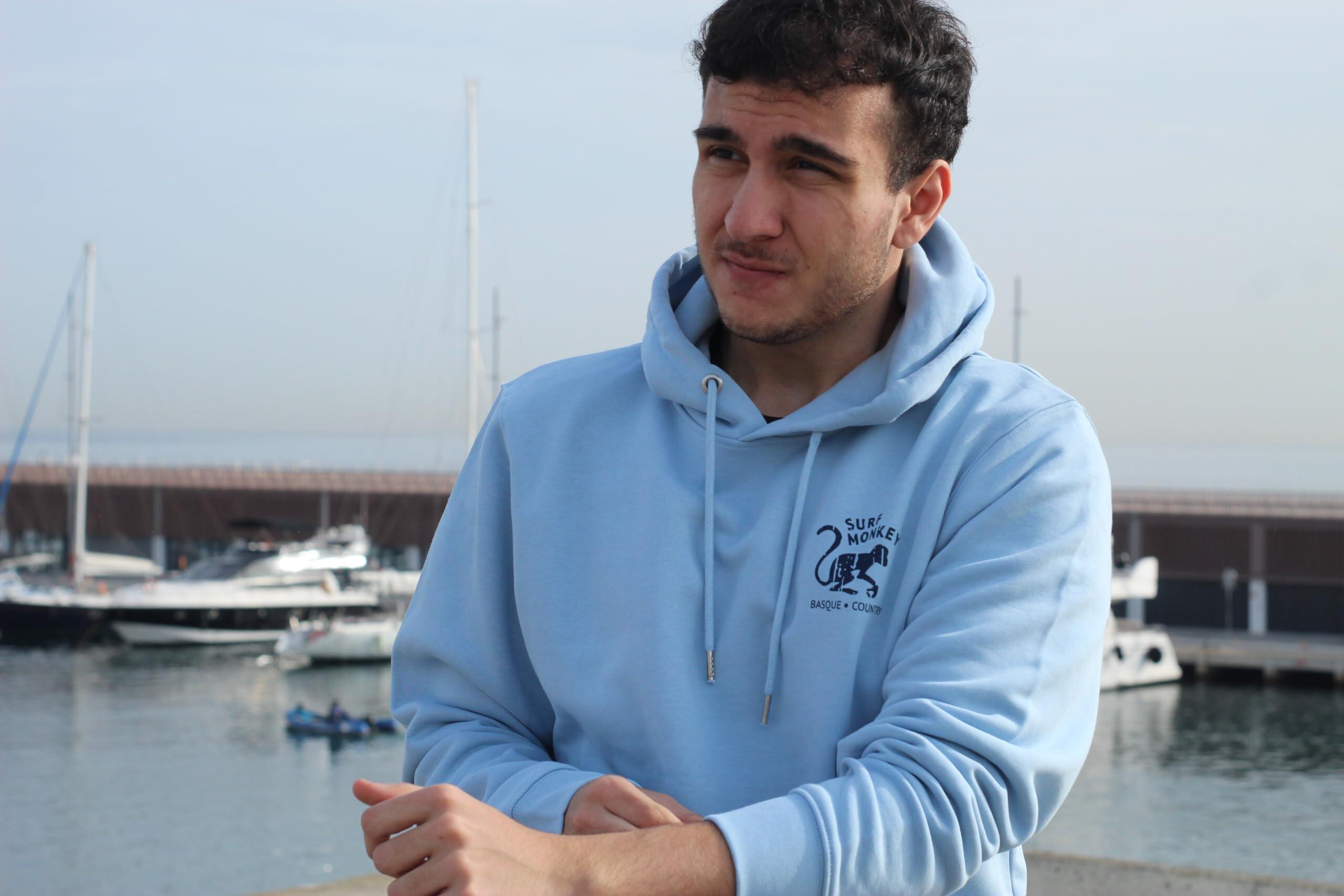 Sweat en Coton Bio - 2 Monkeys - Capuche / Adulte (Bleu) 2/5