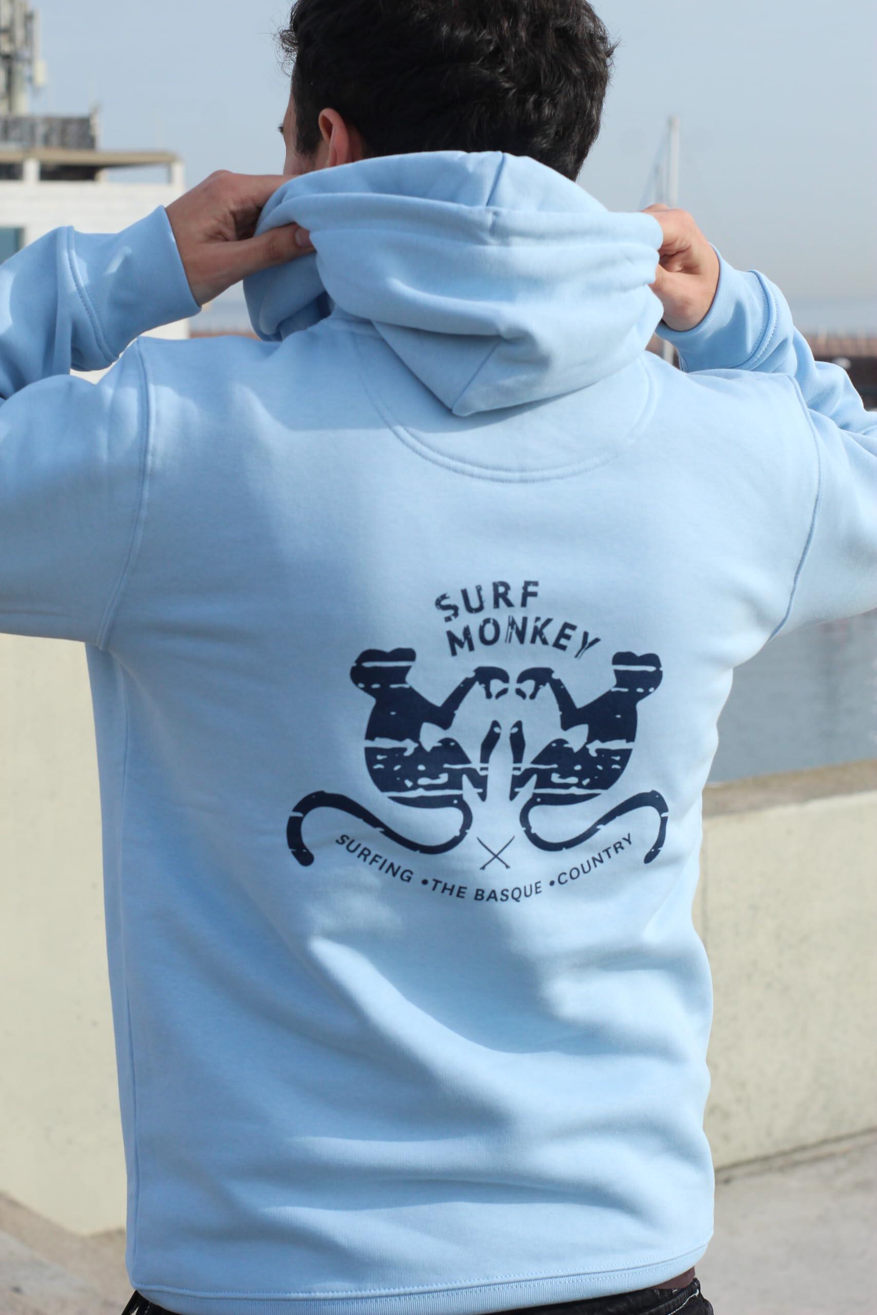 Sweat en Coton Bio - 2 Monkeys - Capuche / Adulte (Bleu) 4/5