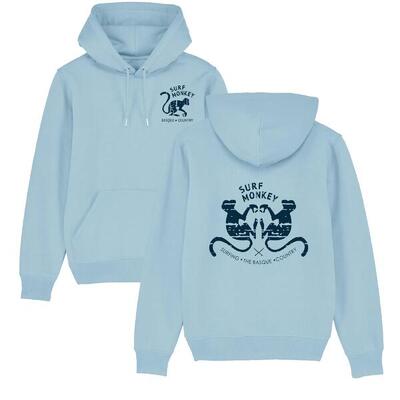 Sweatshirt van biologisch katoen - 2 apen - met capuchon / volwassene (lila)