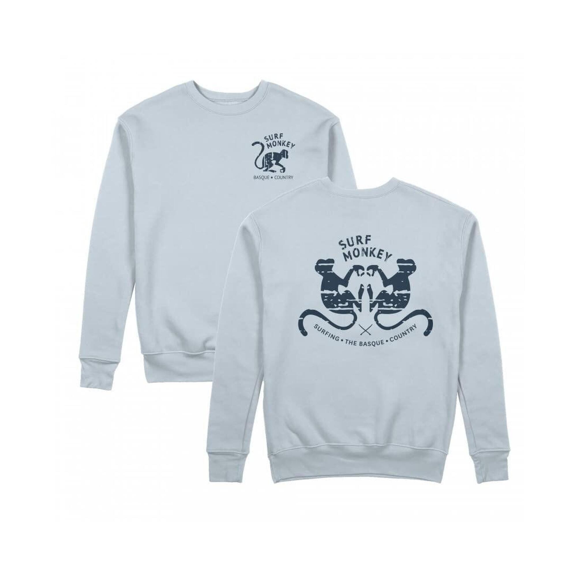 Surf Monkey - Sweat Col Rond / Imprimé Surf Monkey® (bleu Ciel) - Sweat-shirt - Bleu - Decathlon