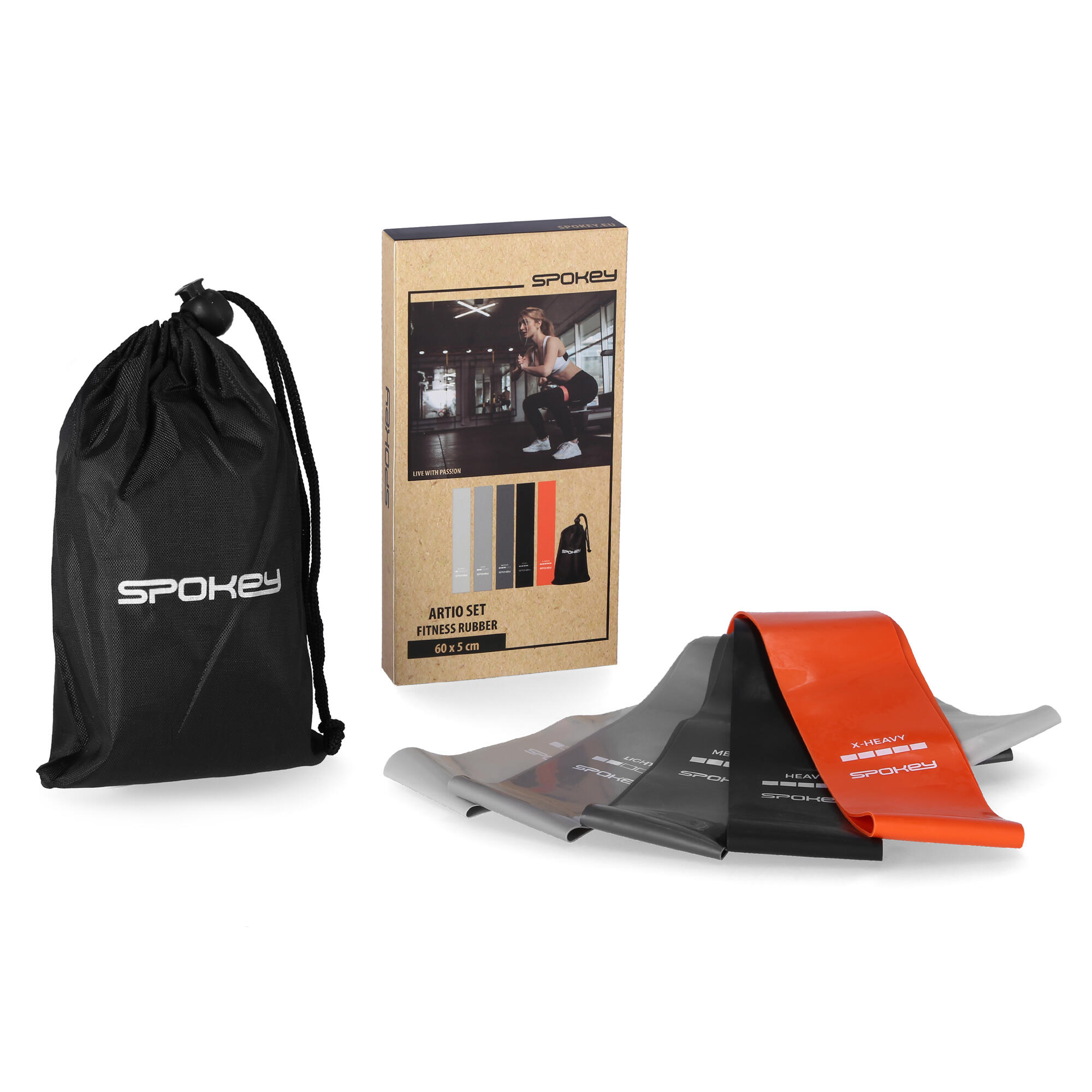Zestaw gum fitness (5 szt.) Spokey ARTIO o zróżnicowanym stopniu oporu 5/5