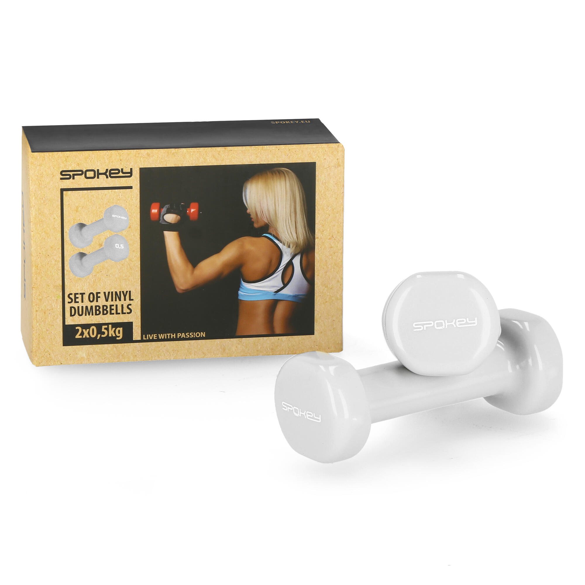 Un juego de mancuernas de vinilo Spokey SHAPE IV 2 x 0,5 kg 4/5