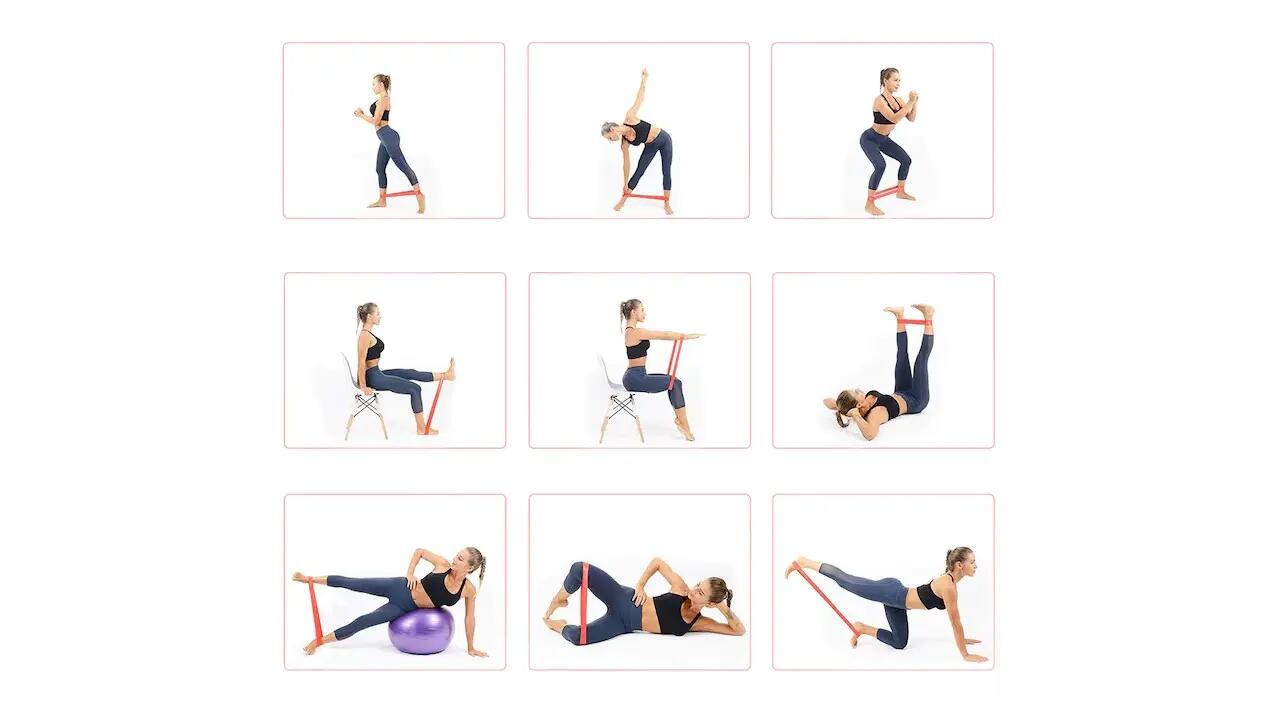 Set 5 benzi elastice din latex pentru fitness, 5 niveluri de dificultate 6/7