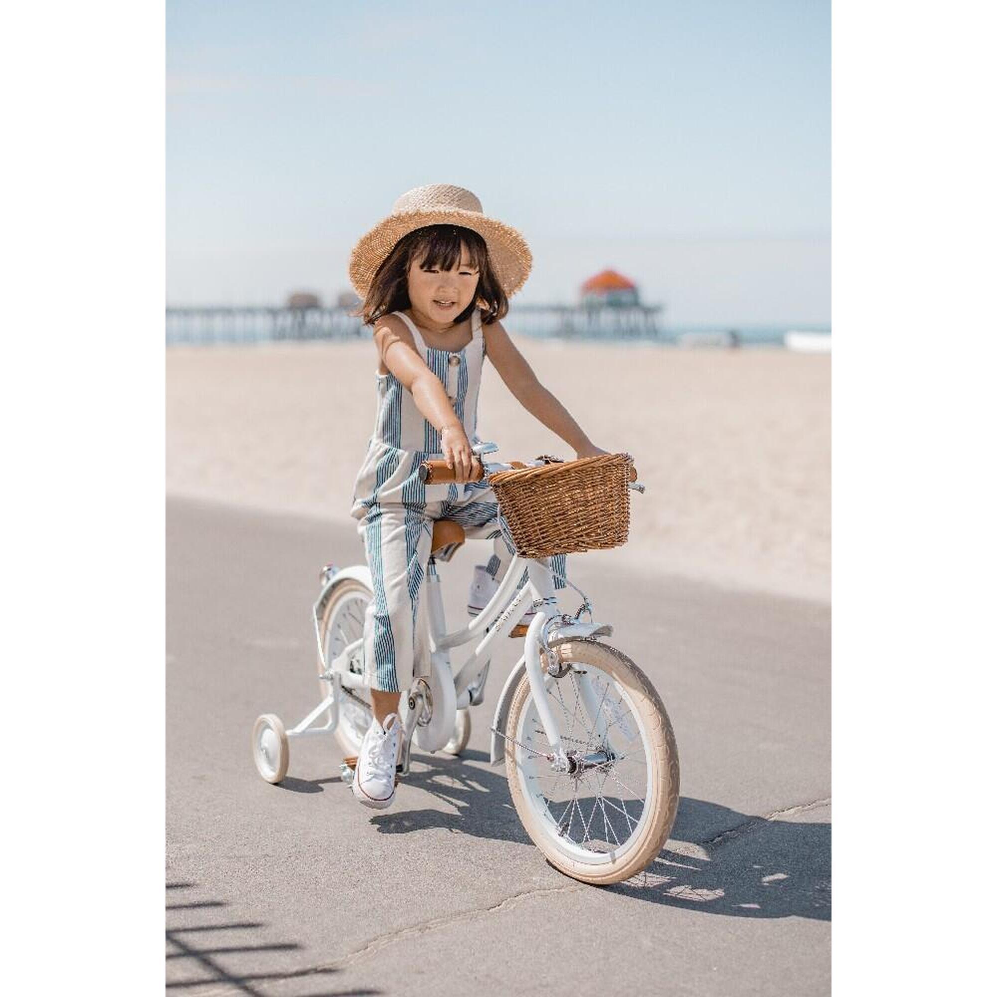 BICICLETĂ CLASICĂ PEDALE DIN OȚEL ALB ALIAT COPII 4-7 ANI EXERCIȚII