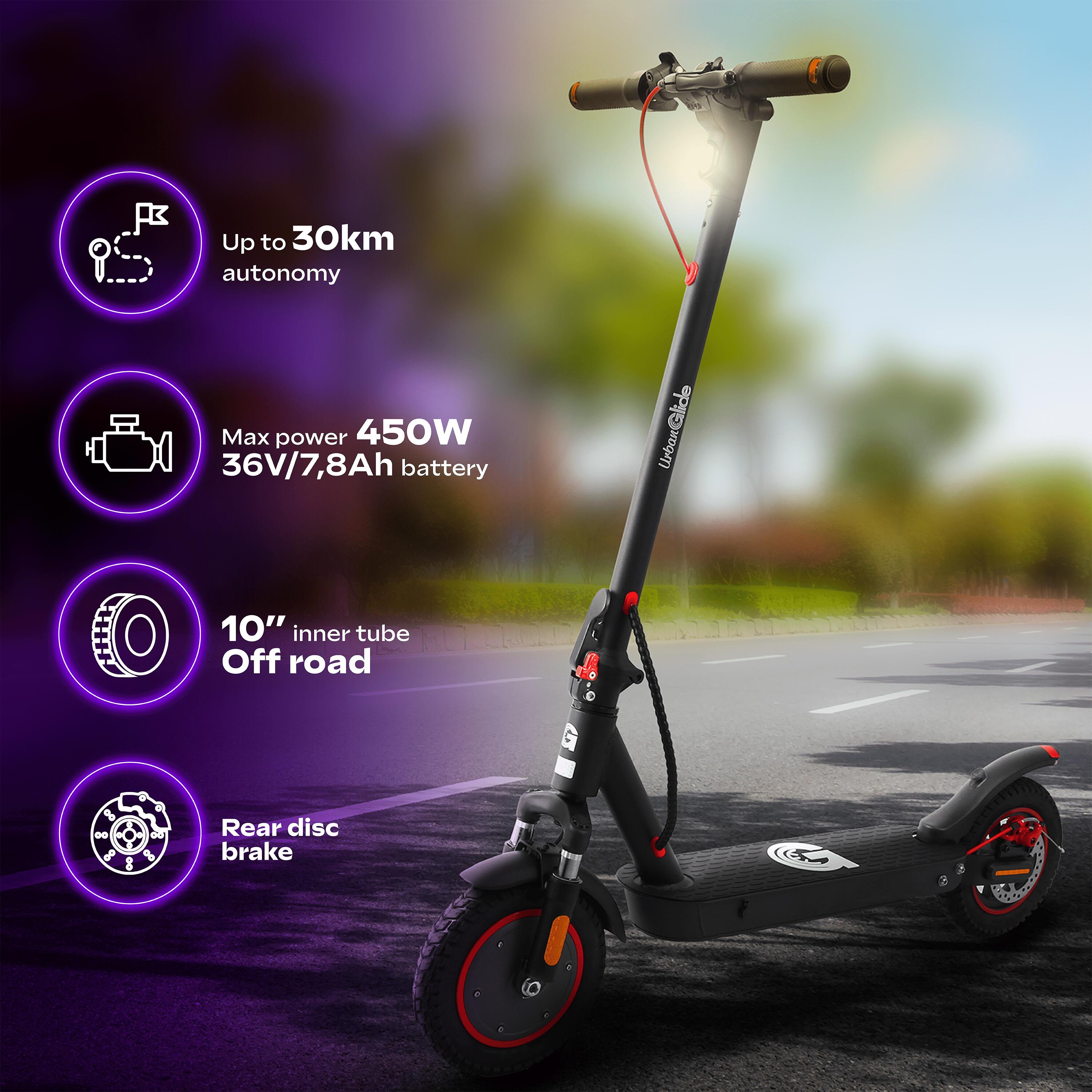 UrbanGlide 100 MAX PLUS 250W elektrische scooter - 10" - 350W - 7/5Ah - bereik 7/7
