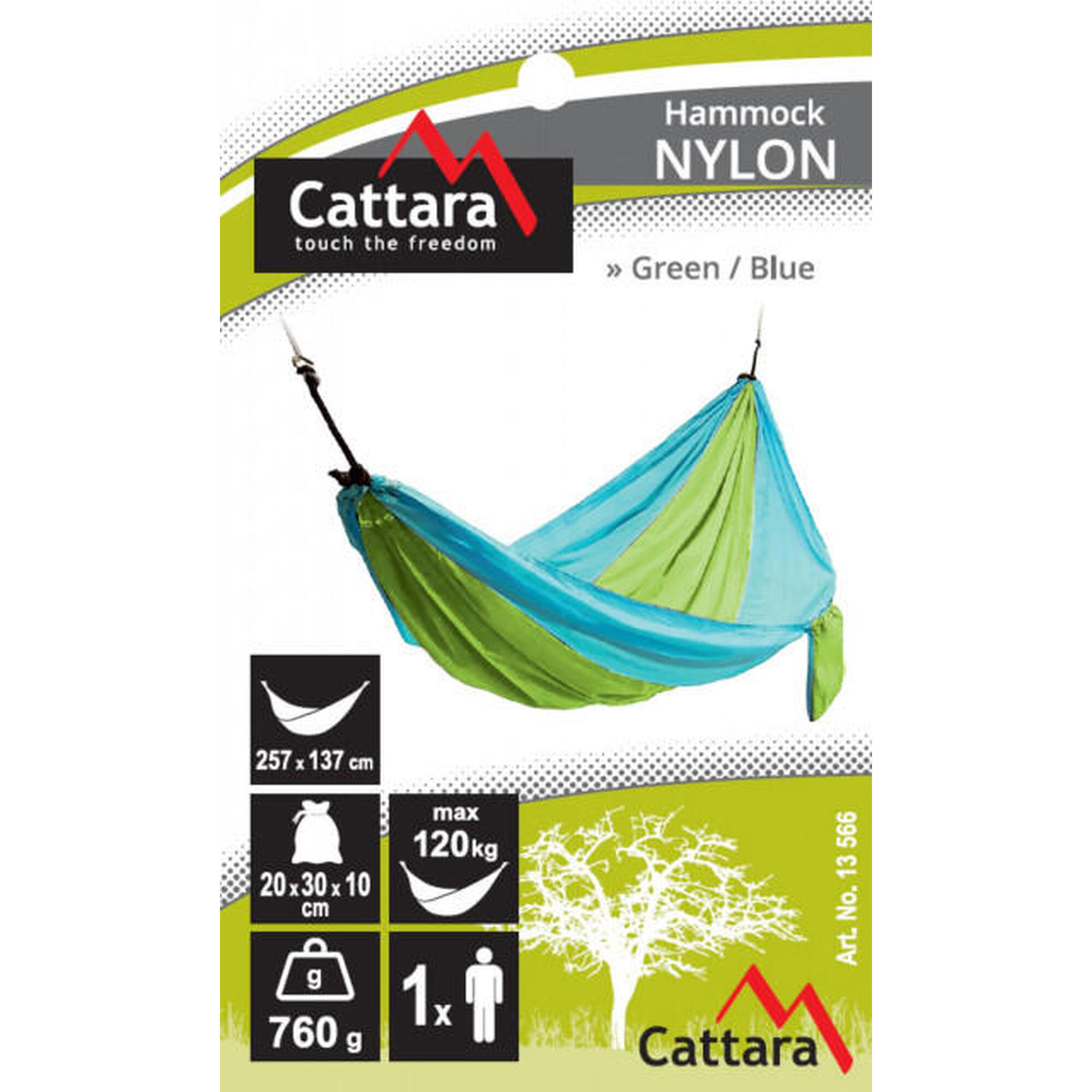 Hamac 275x137 cm Cattara verde/albastru