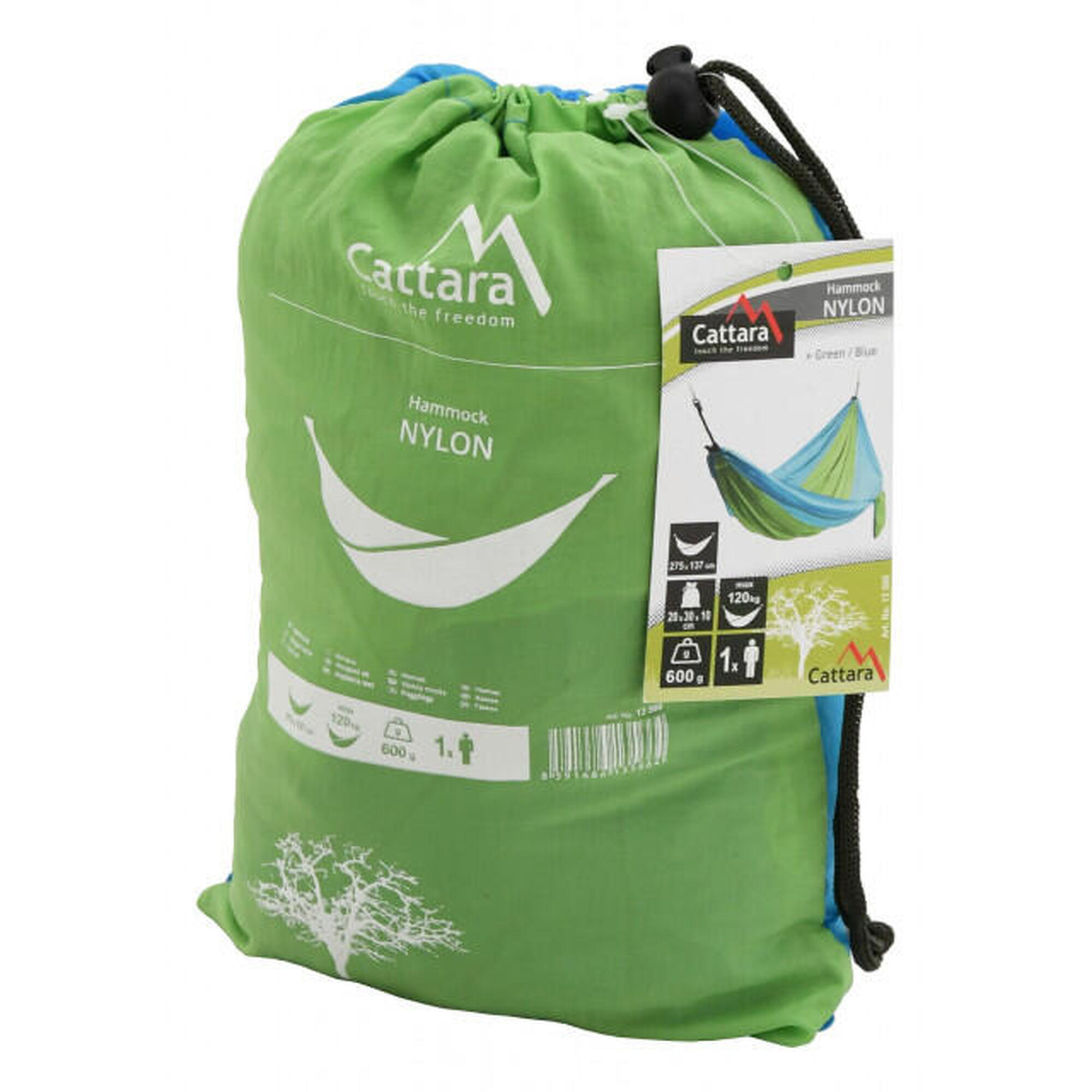 Hamac 275x137 cm Cattara verde/albastru