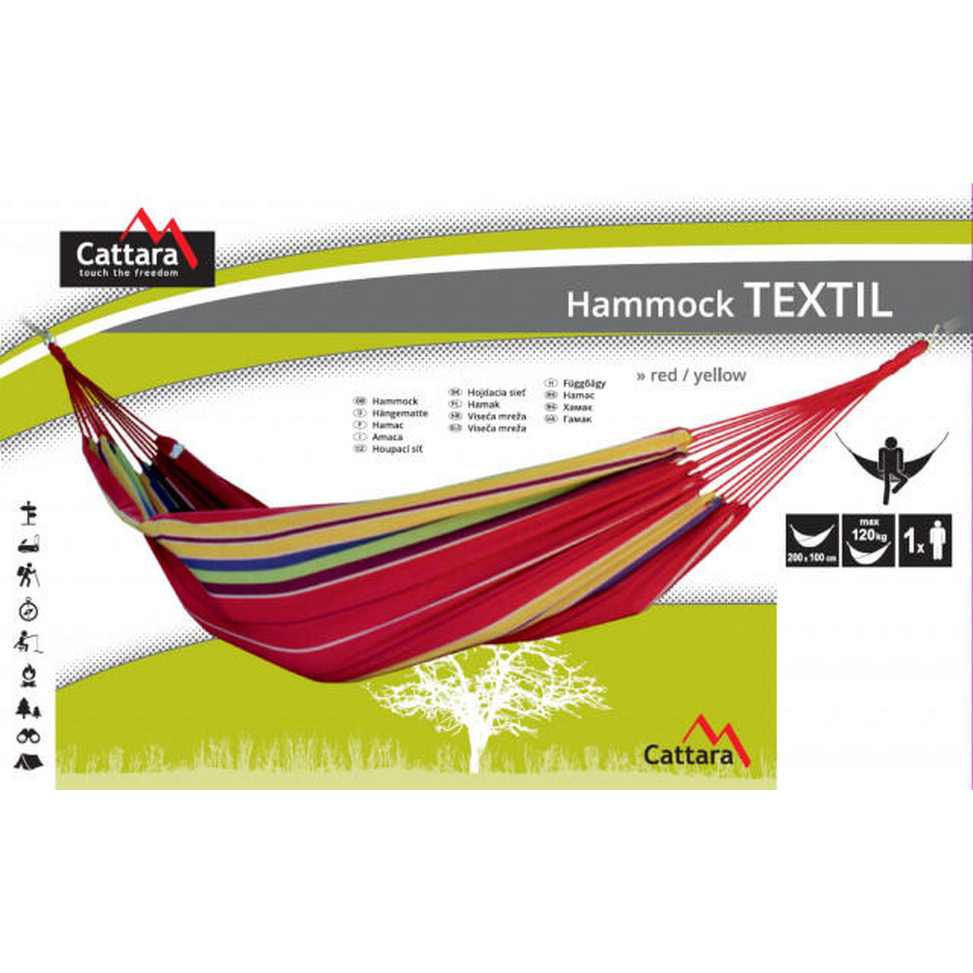 Hamac 200x100 cm Cattara rosu/galben