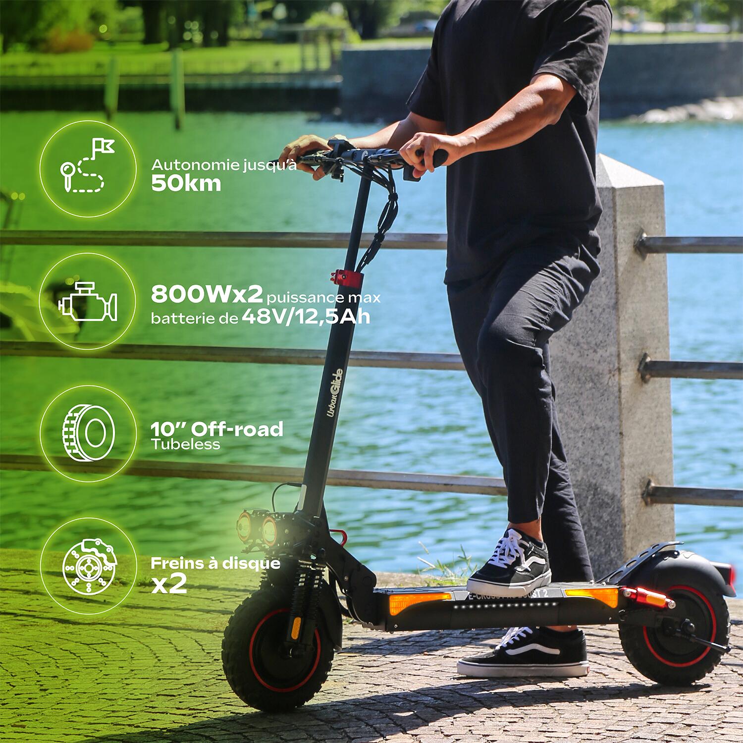 UrbanGlide ECROSS PRO BOOST 2 elektrische scooter - 48v - 2x 800W - 13Ah 6/7