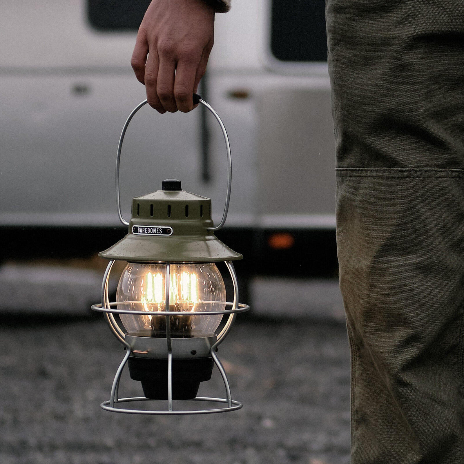 Camping Laterne Railroad Retro Lampe Dimmbar Metall Glas USB Akku LED 4/7