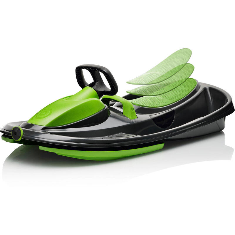 Sanie bob Gizmorrider Nimbus verde, cu volan și frâne