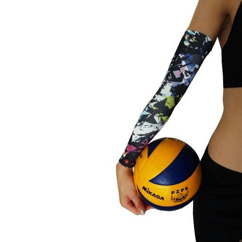 Rękawki siatkarskie unisex JG TEAM prążkowane długie 3/5