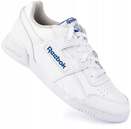 Męskie buty sportowe sneakersy skórzane białe REEBOK WORKOUT PLUS