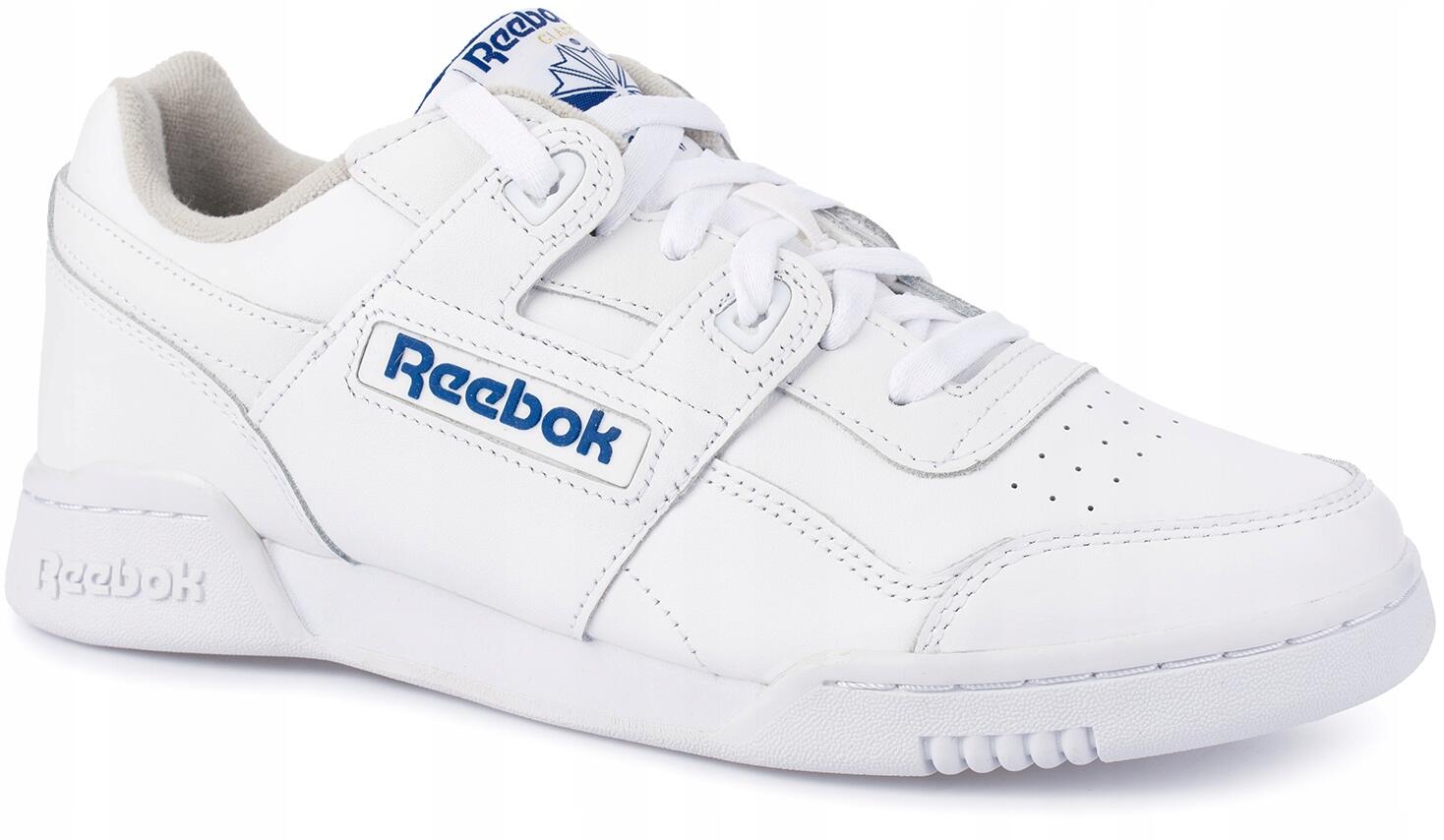 Męskie buty sportowe sneakersy skórzane białe REEBOK WORKOUT PLUS 4/7