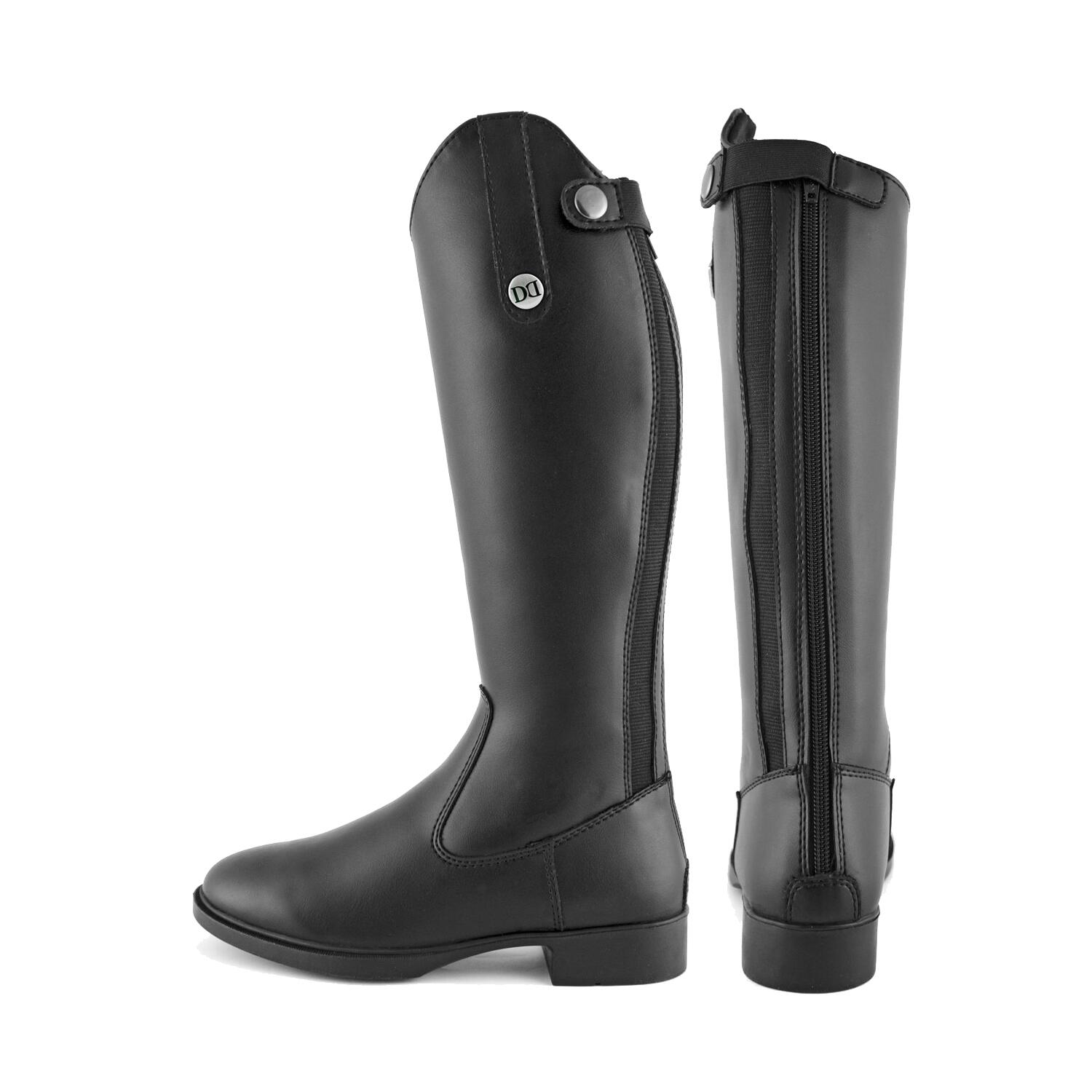 Buty jeździeckie ze skóry syntetycznej z zamkiem błyskawicznym z tyłu