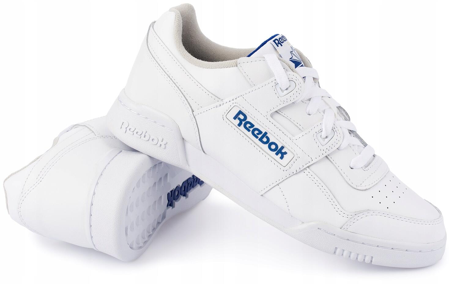 Męskie buty sportowe sneakersy skórzane białe REEBOK WORKOUT PLUS 5/7