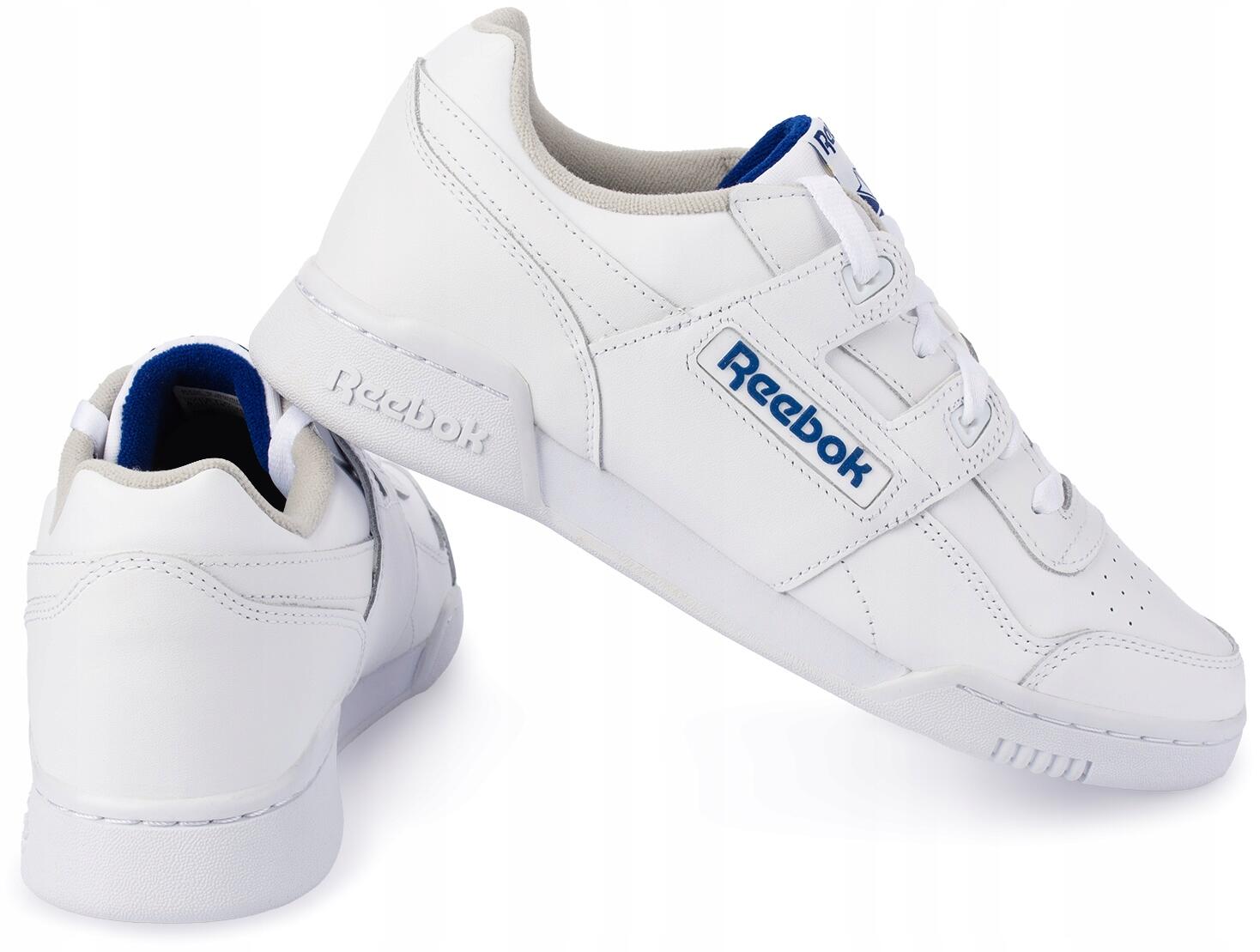 Męskie buty sportowe sneakersy skórzane białe REEBOK WORKOUT PLUS 6/7