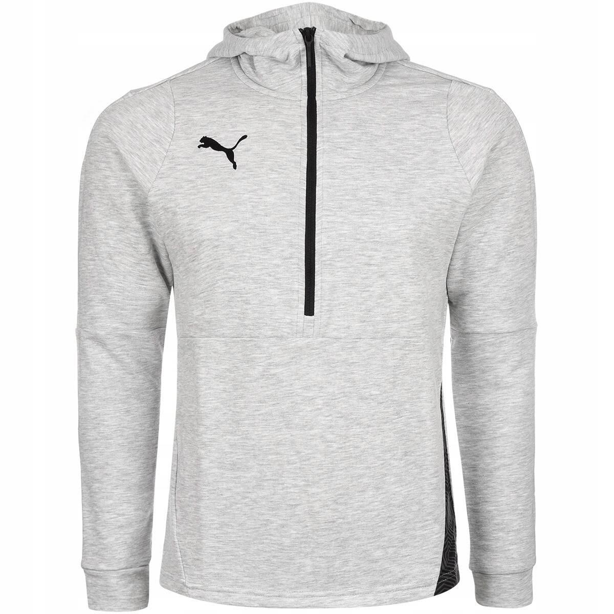 Męska bluza z kapturem suwakiem szara PUMA TEAMFINAL 21 CASUALS HOODY 4/7