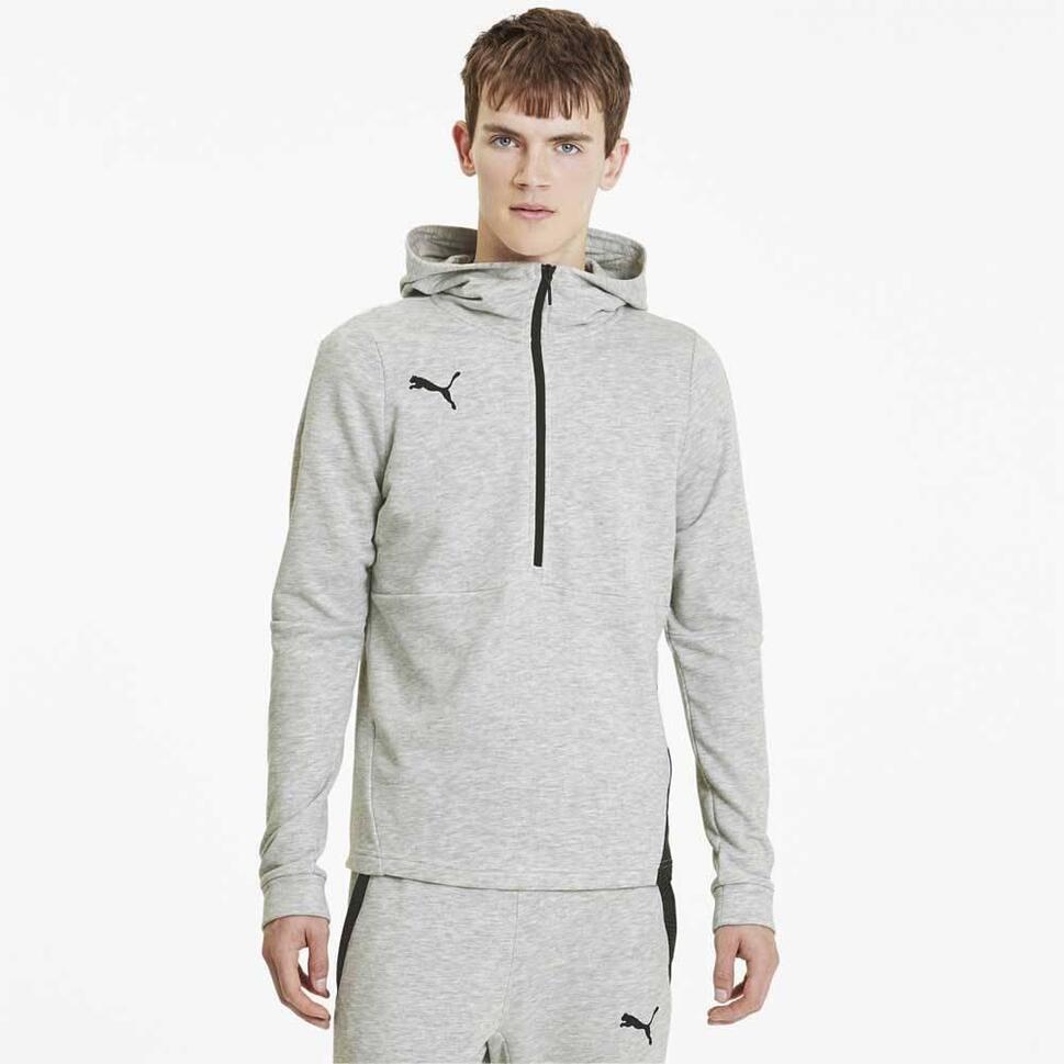 Męska bluza z kapturem suwakiem szara PUMA TEAMFINAL 21 CASUALS HOODY