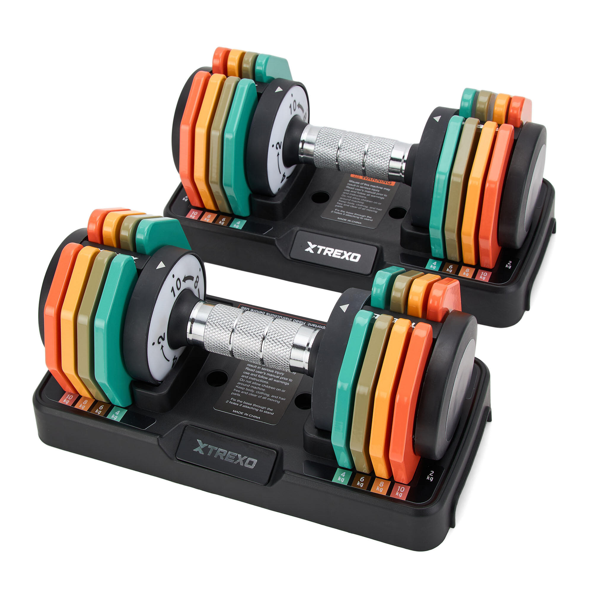TREXO Satz verstellbarer TREXO-Hanteln 2 x 10 kg
