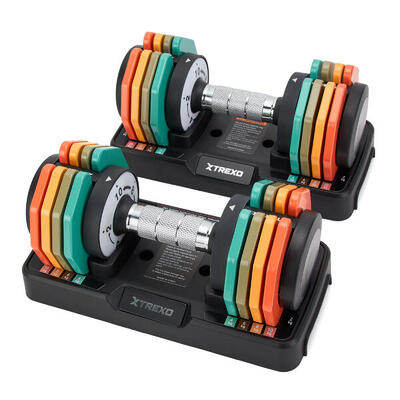 Set di manubri regolabili TREXO 2 x 10 kg