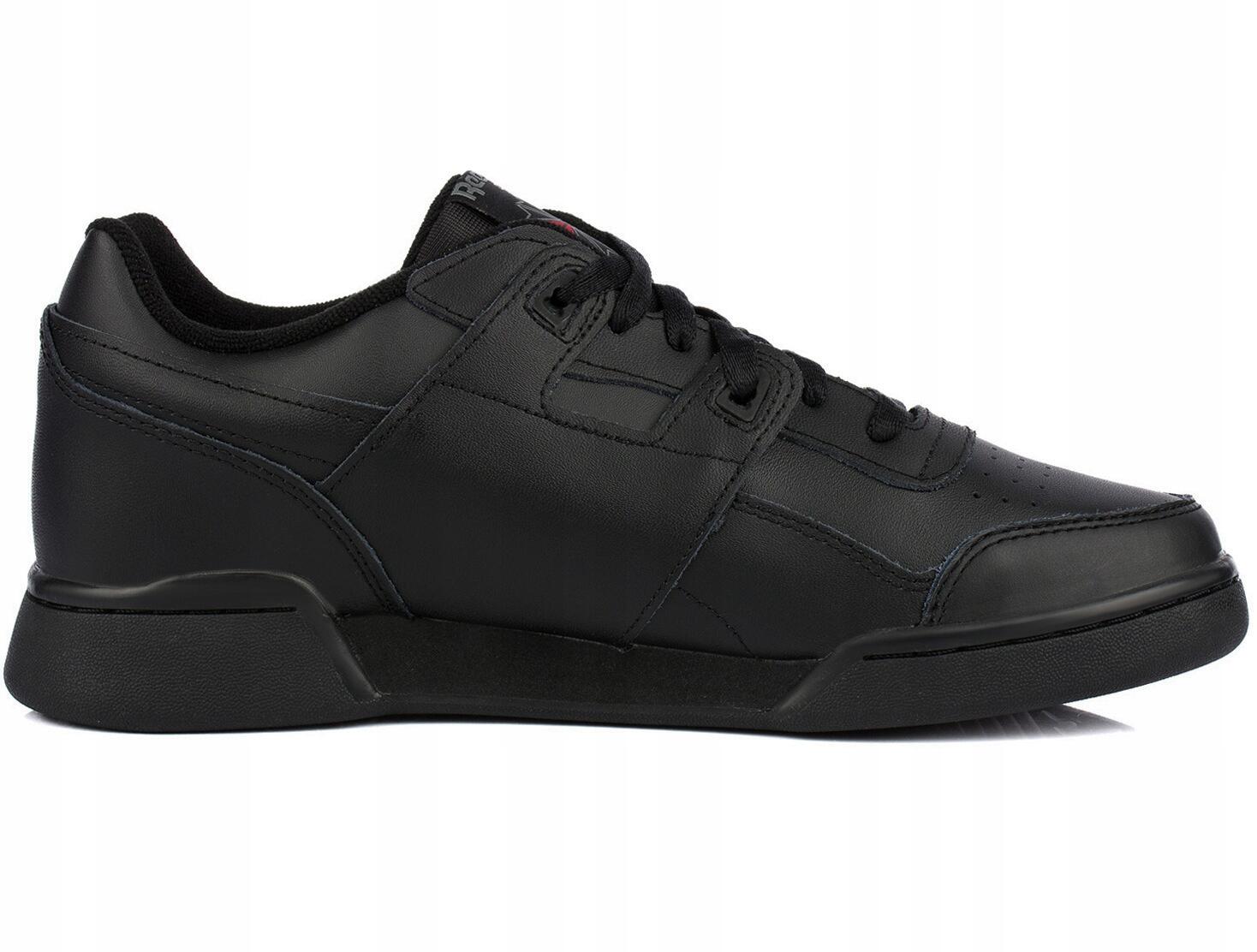 Męskie buty sportowe sneakersy skórzane czarne REEBOK WORKOUT PLUS 3/7
