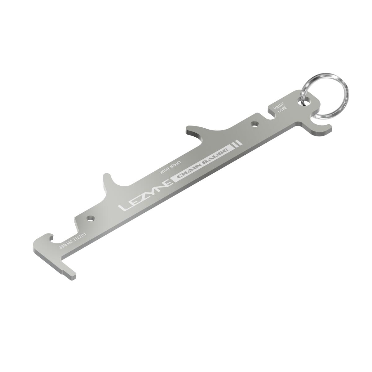 Lezyne Chain Gauge Silber - verificator uzură lanț și suport lanț