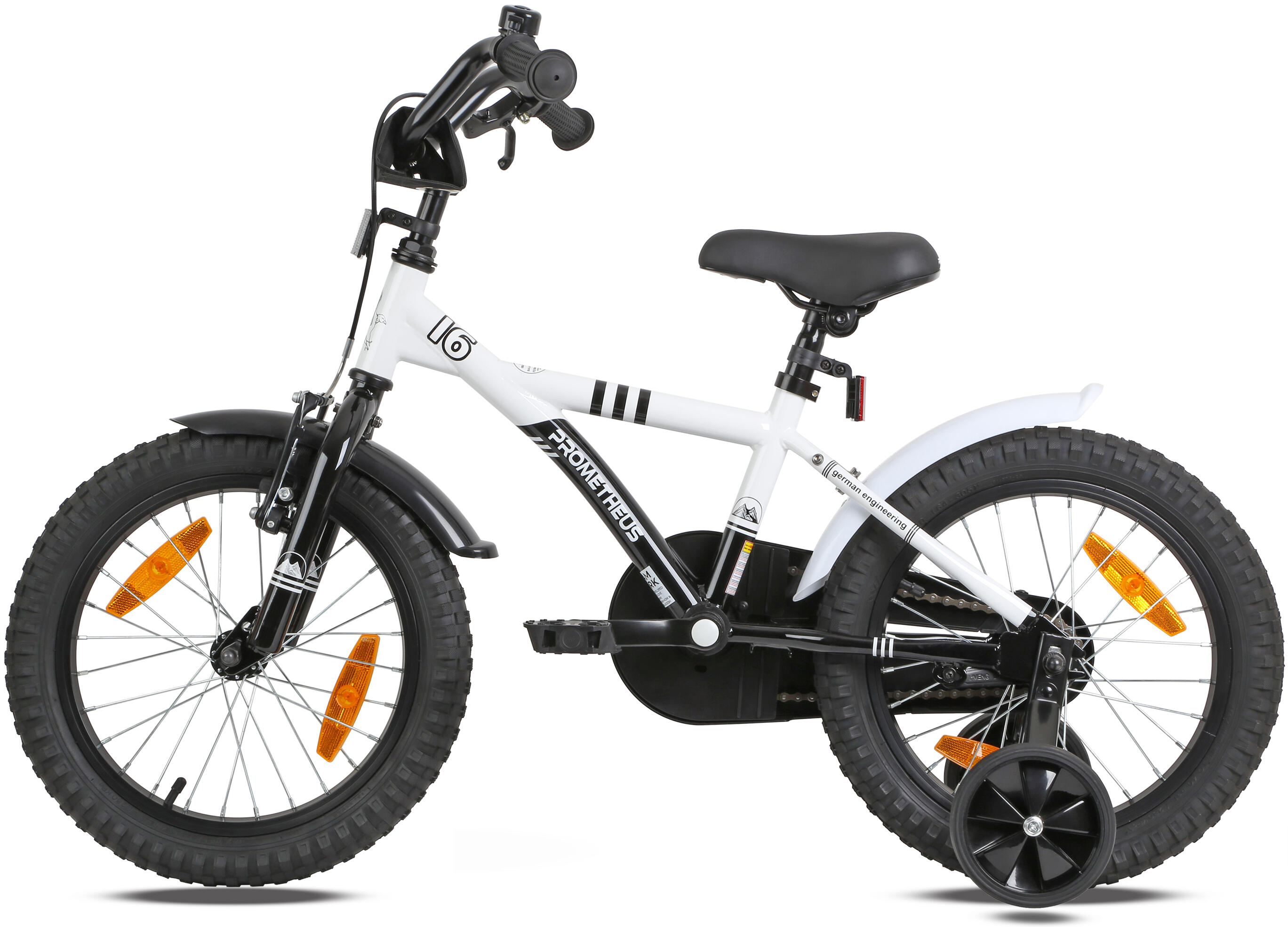 Kinderfiets 16 inch vanaf 4 -6 jaar fiets met terugtraprem en zijwieltjes 3/6